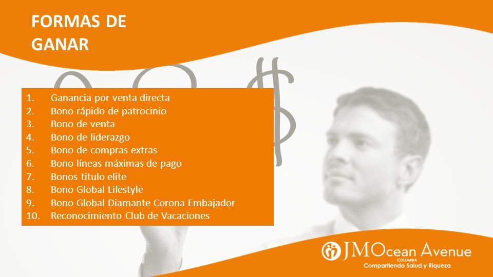 FORMAS DE GANAR Ganancia por venta directa Bono rápido de patrocinio