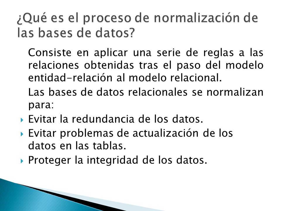 ¿Qué es el proceso de normalización de las bases de datos