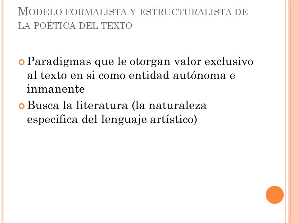 Modelo formalista y estructuralista de la poética del texto