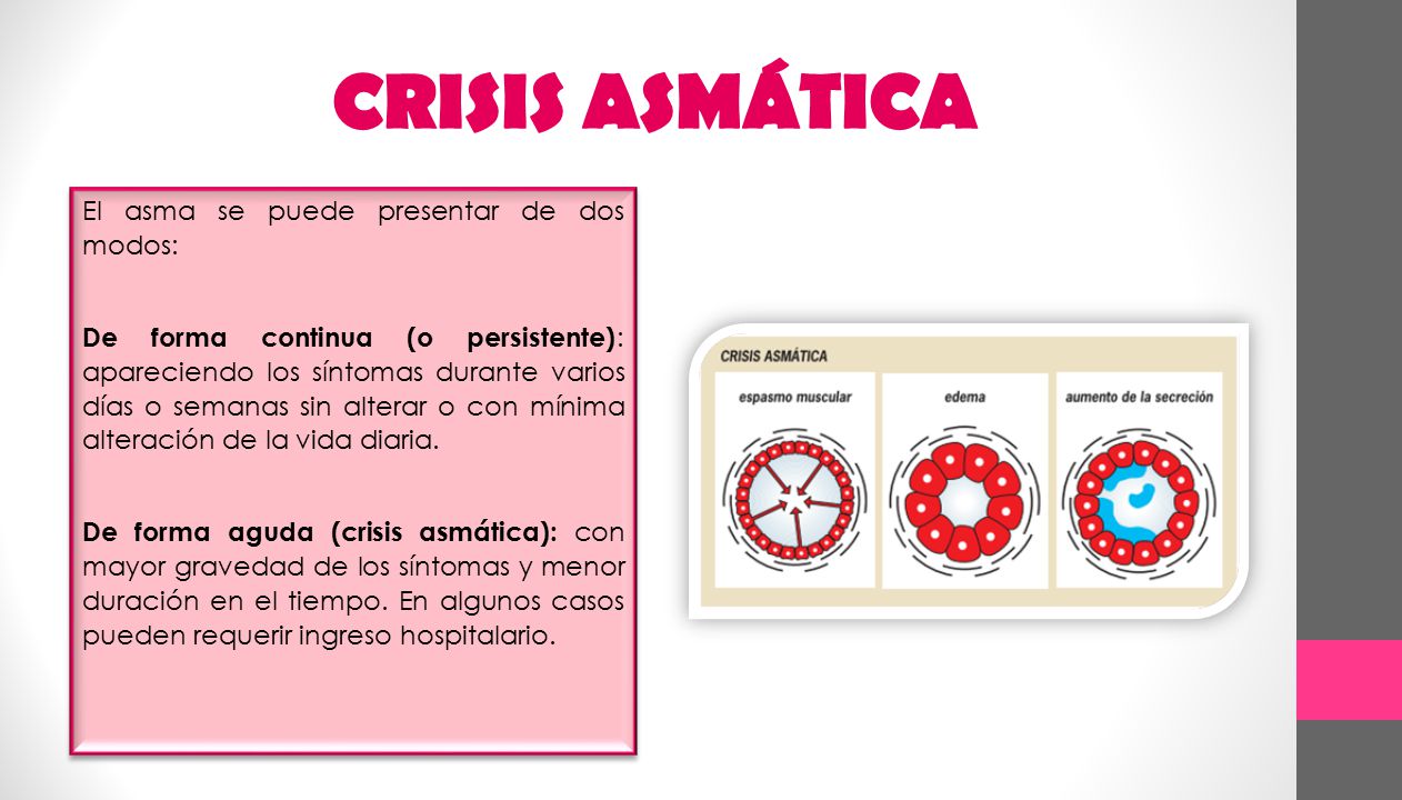 CRISIS ASMÁTICA El asma se puede presentar de dos modos: