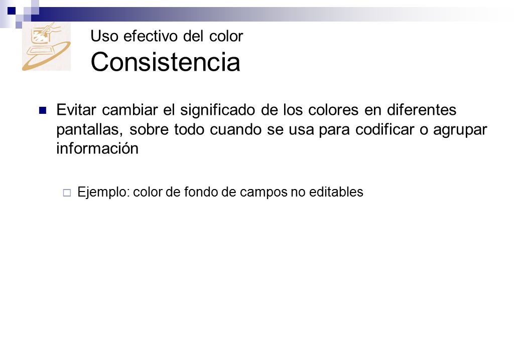 Uso efectivo del color Consistencia