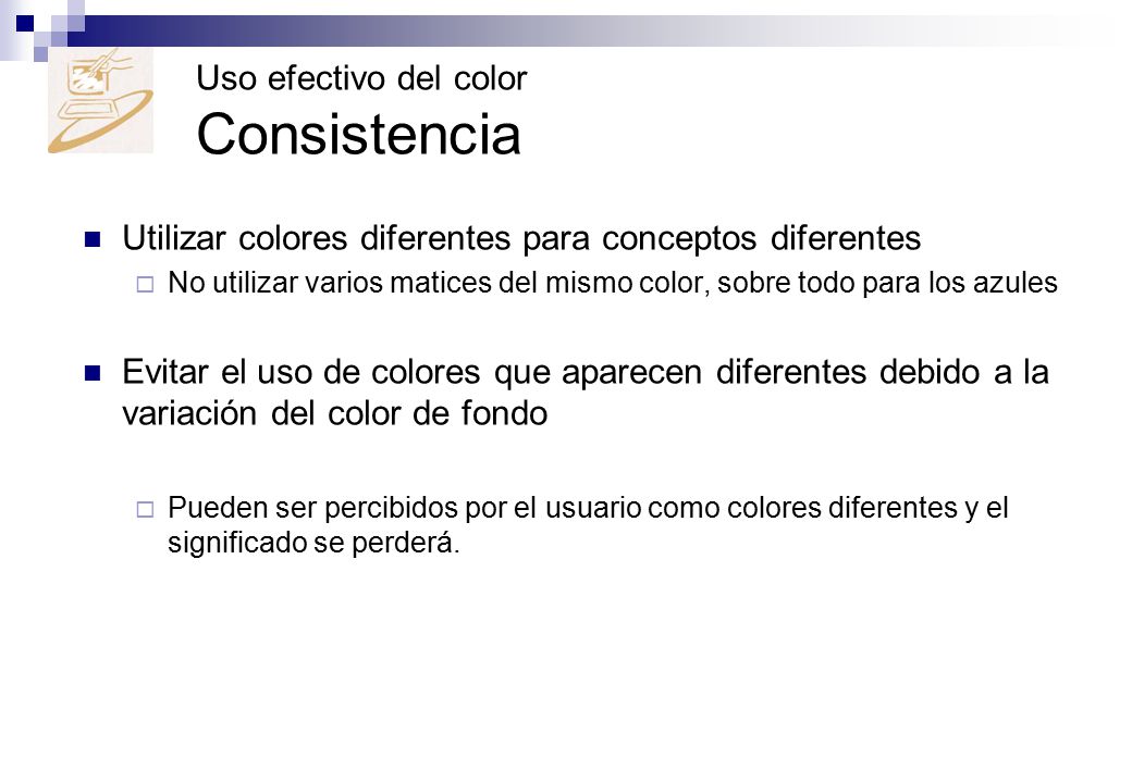 Uso efectivo del color Consistencia