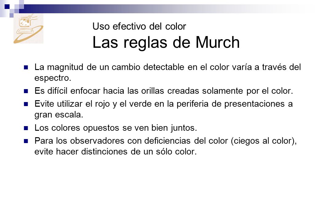 Uso efectivo del color Las reglas de Murch