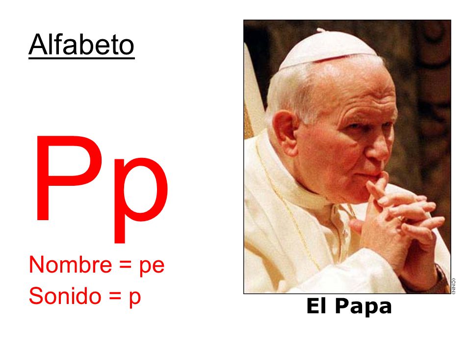 Alfabeto Pp Nombre = pe Sonido = p El Papa