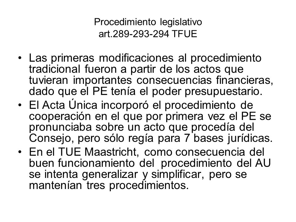 Procedimiento legislativo art TFUE