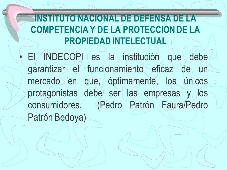 INSTITUTO NACIONAL DE DEFENSA DE LA COMPETENCIA Y DE LA PROTECCION DE LA PROPIEDAD INTELECTUAL