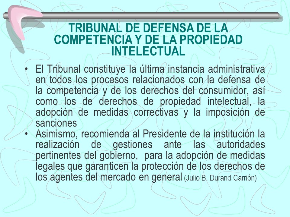 TRIBUNAL DE DEFENSA DE LA COMPETENCIA Y DE LA PROPIEDAD INTELECTUAL
