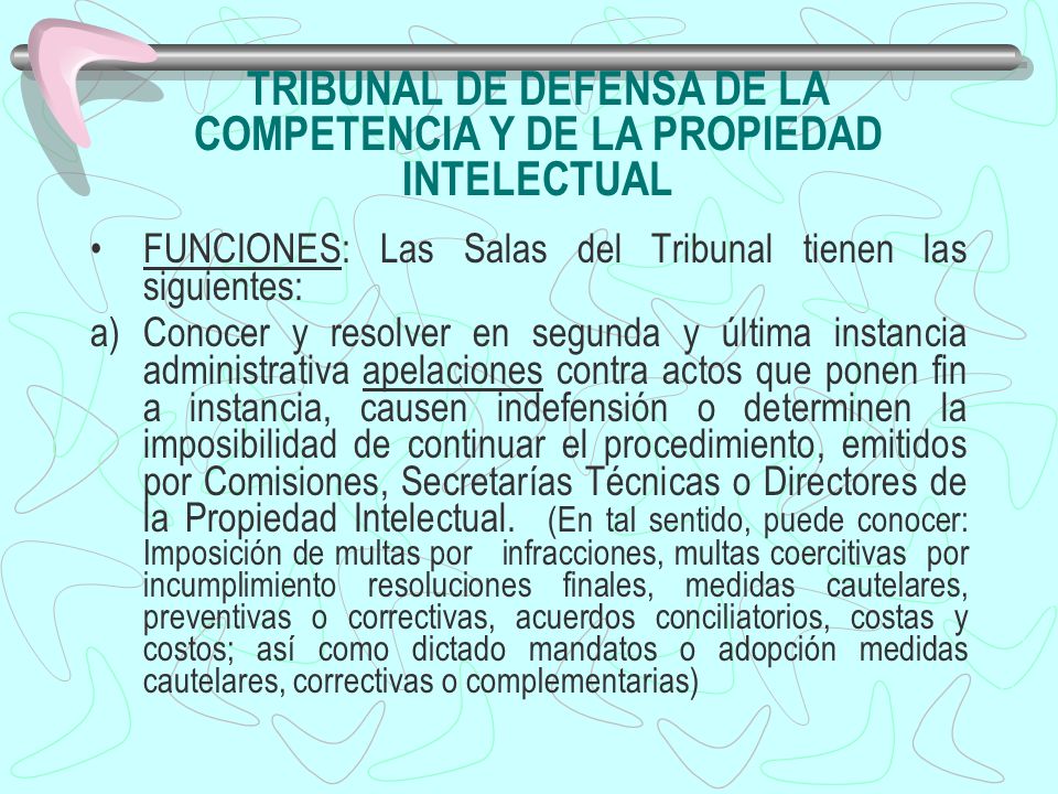 TRIBUNAL DE DEFENSA DE LA COMPETENCIA Y DE LA PROPIEDAD INTELECTUAL