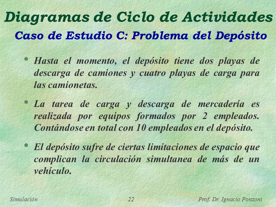 Diagramas de Ciclo de Actividades Caso de Estudio C: Problema del Depósito