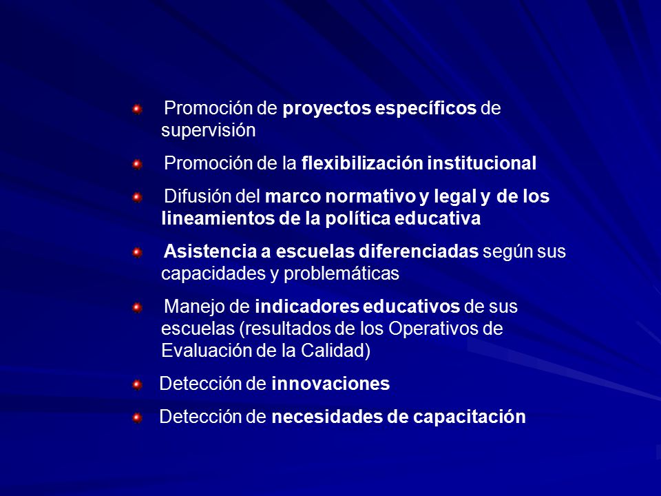 Promoción de proyectos específicos de supervisión