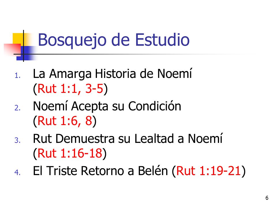 Bosquejo de Estudio La Amarga Historia de Noemí (Rut 1:1, 3-5)