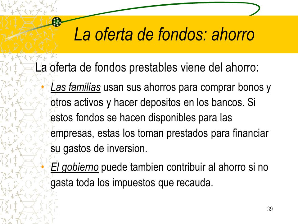 Tipos de ahorro Ahorro privado = (Y –Tx ) – C Ahorro publico = Tx – G