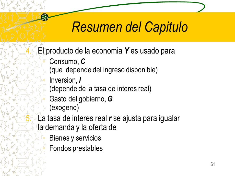 Resumen del Capitulo Un descenso del ahorro nacional causa que la tasa de interes aumente y la inversion caiga.