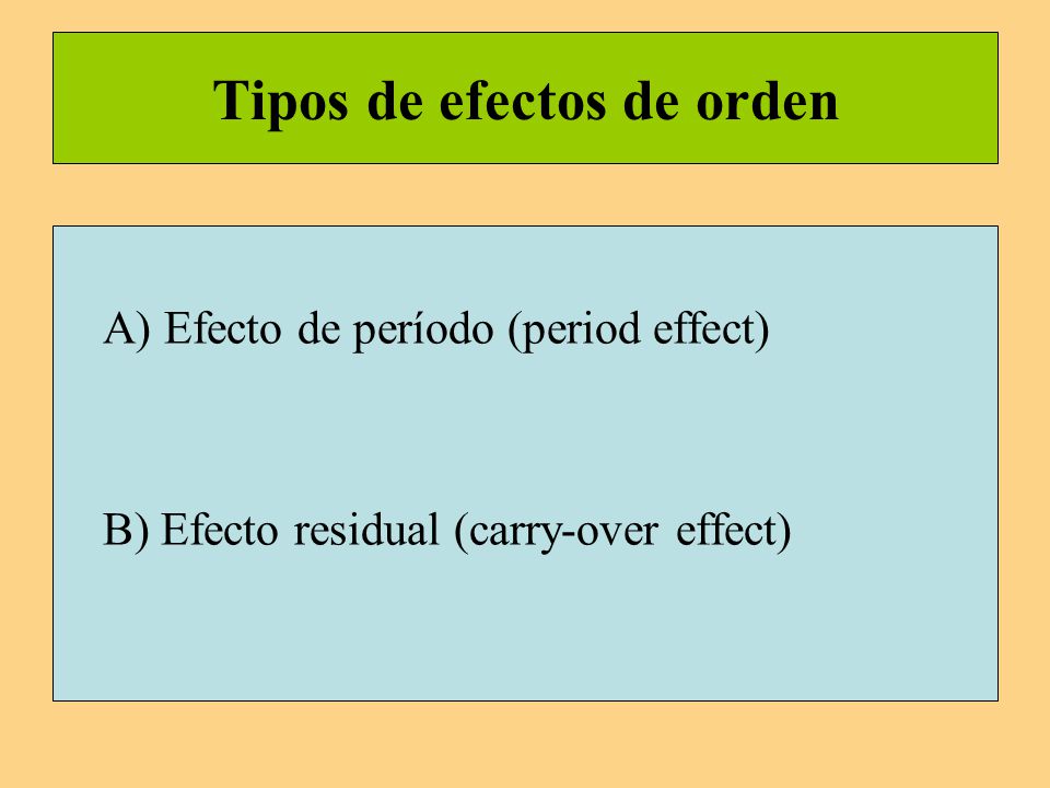 Tipos de efectos de orden