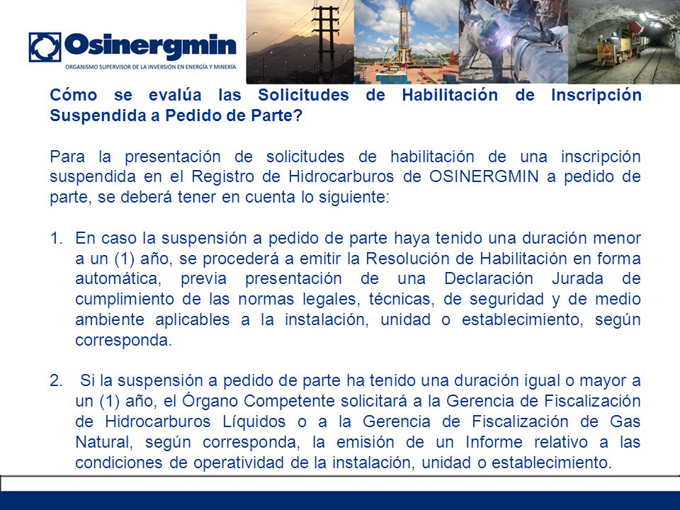 Cómo se evalúa las Solicitudes de Habilitación de Inscripción Suspendida a Pedido de Parte