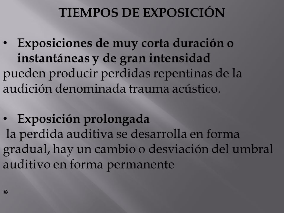 TIEMPOS DE EXPOSICIÓN Exposiciones de muy corta duración o instantáneas y de gran intensidad.