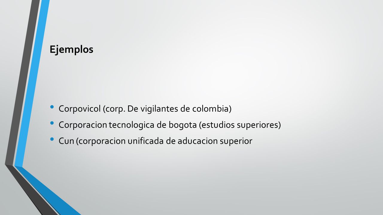 Ejemplos Corpovicol (corp. De vigilantes de colombia)