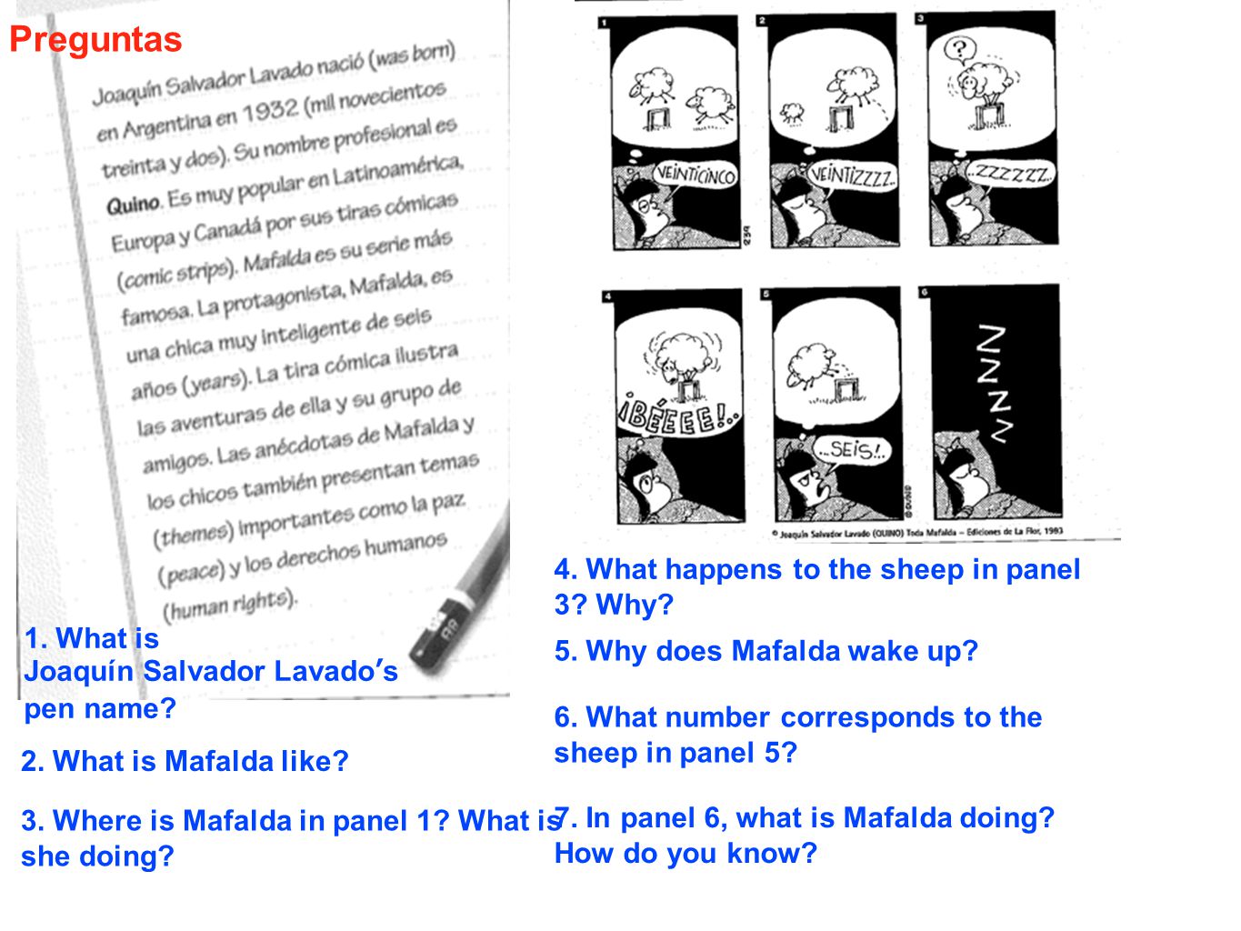 Preguntas 4. What happens to the sheep in panel 3 Why 1. What is