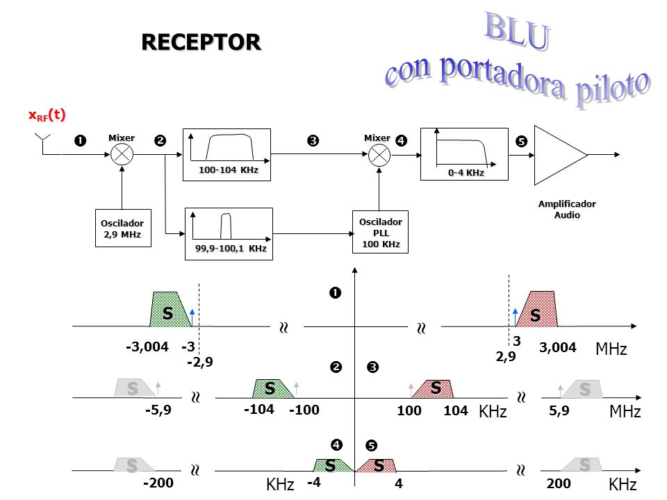 BLU con portadora piloto RECEPTOR             S S MHz  