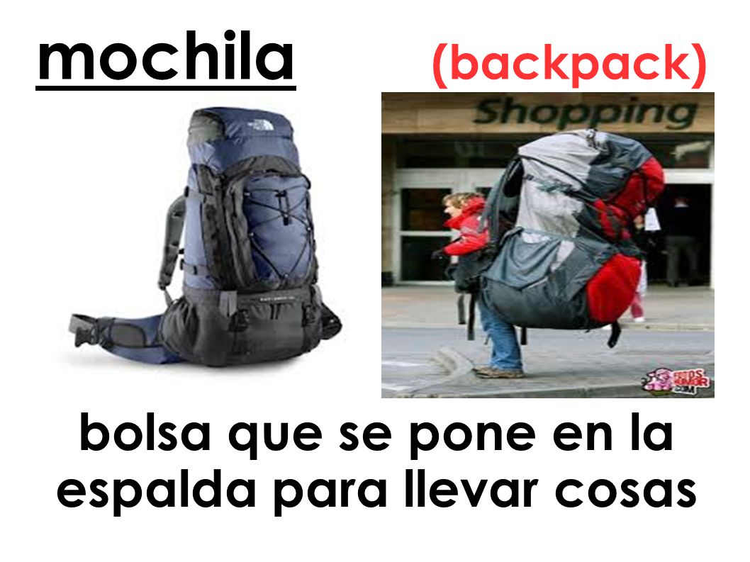 bolsa que se pone en la espalda para llevar cosas
