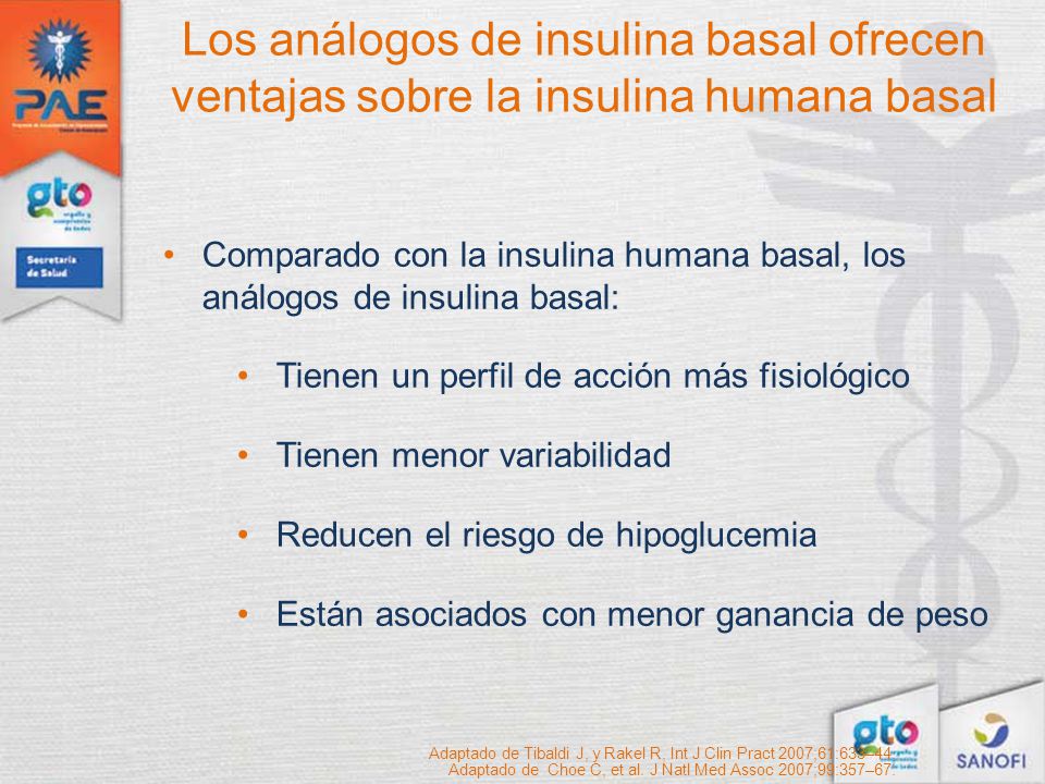 Los análogos de insulina basal ofrecen ventajas sobre la insulina humana basal