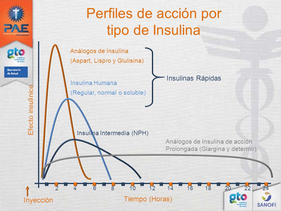 Perfiles de acción por tipo de Insulina