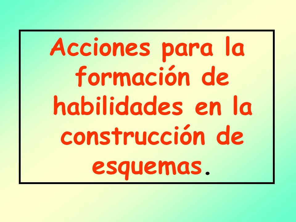 Acciones para la formación de habilidades en la construcción de esquemas.