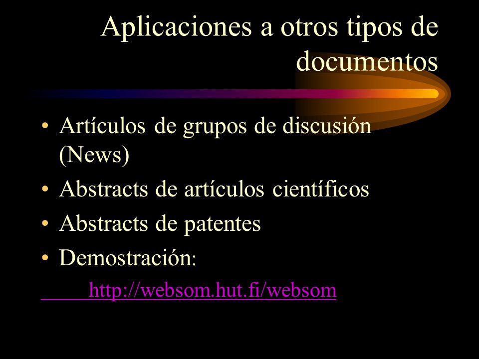 Aplicaciones a otros tipos de documentos