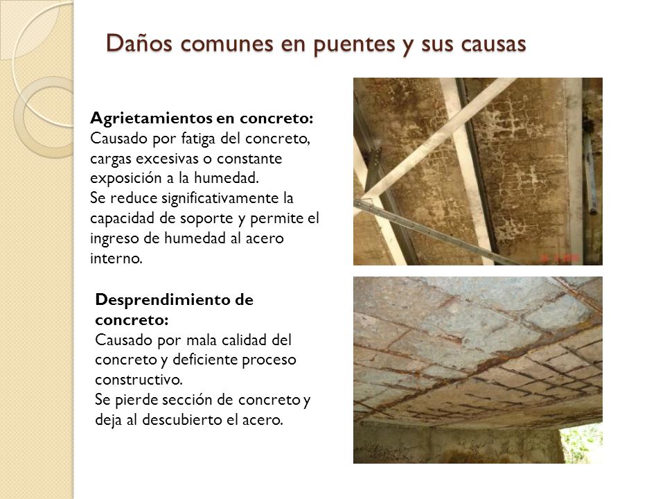 Daños comunes en puentes y sus causas
