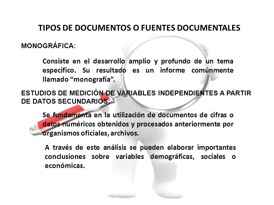 TIPOS DE DOCUMENTOS O FUENTES DOCUMENTALES