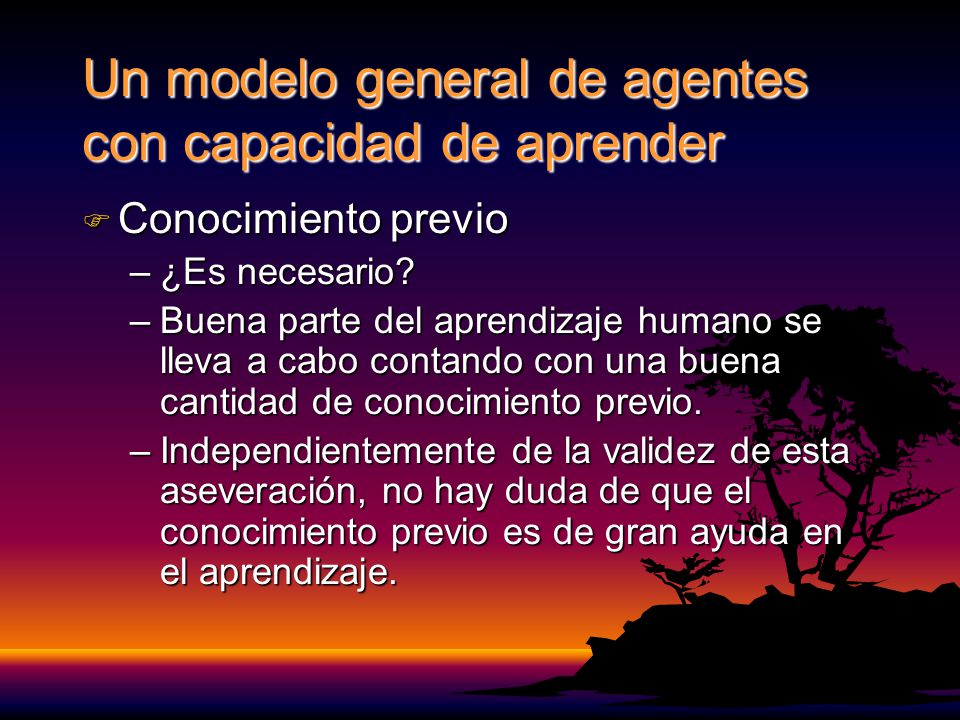 Un modelo general de agentes con capacidad de aprender