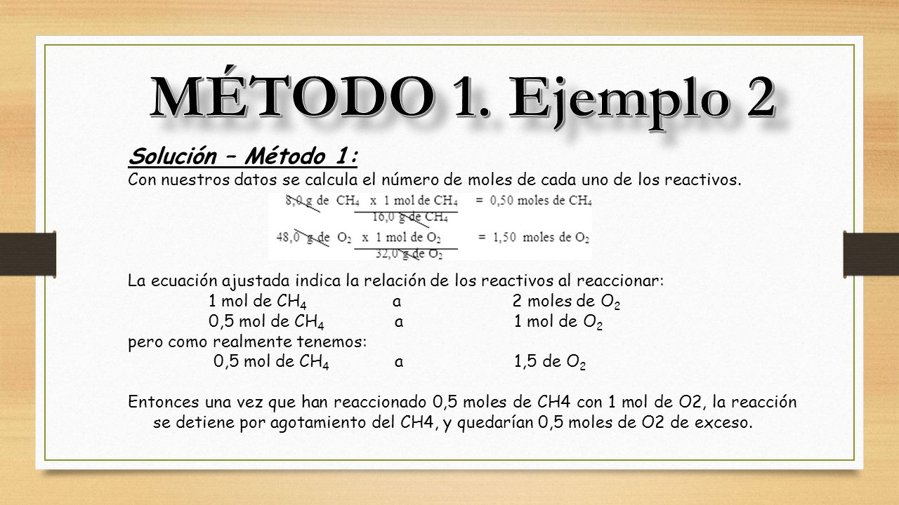 MÉTODO 1. Ejemplo 2 Solución – Método 1: