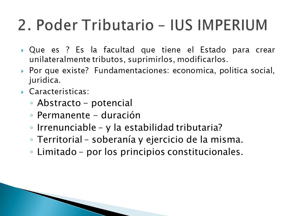 2. Poder Tributario – IUS IMPERIUM