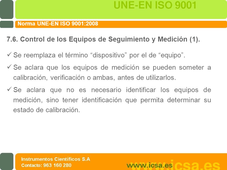 7.6. Control de los Equipos de Seguimiento y Medición (1).