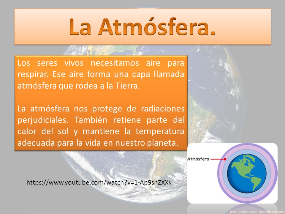 La Atmósfera. Los seres vivos necesitamos aire para respirar. Ese aire forma una capa llamada atmósfera que rodea a la Tierra.