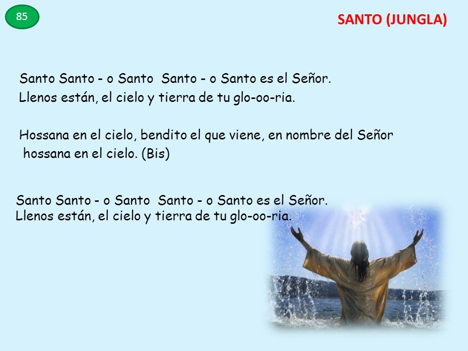SANTO (JUNGLA) Santo Santo - o Santo Santo - o Santo es el Señor.
