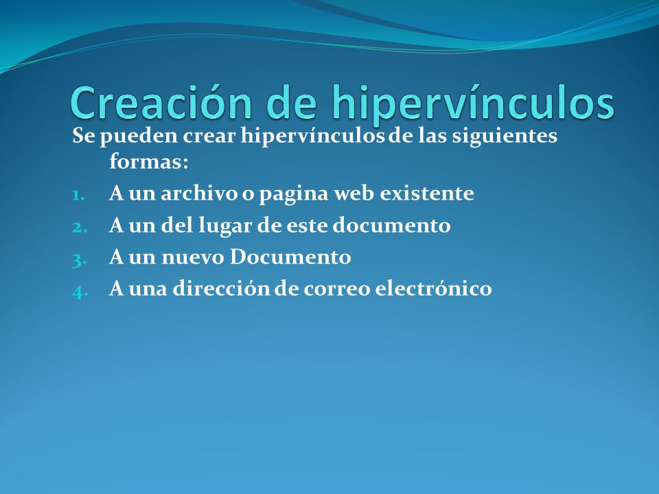 Creación de hipervínculos
