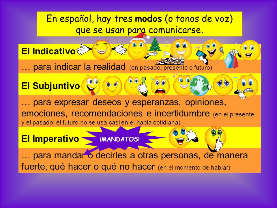 … para indicar la realidad (en pasado, presente o futuro)