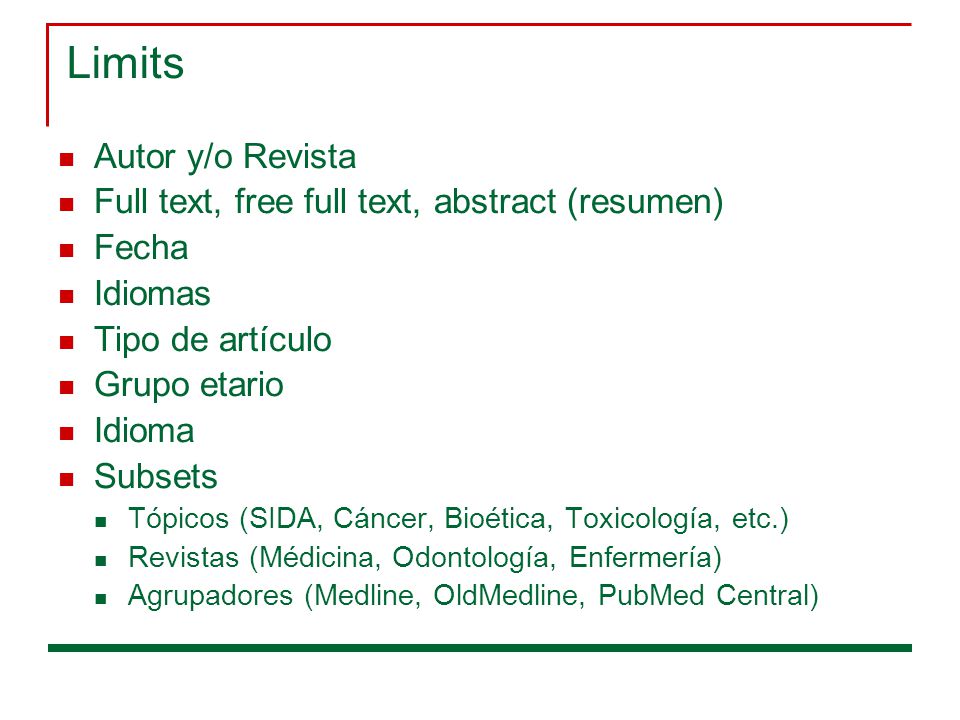 Limits Autor y/o Revista Full text, free full text, abstract (resumen)