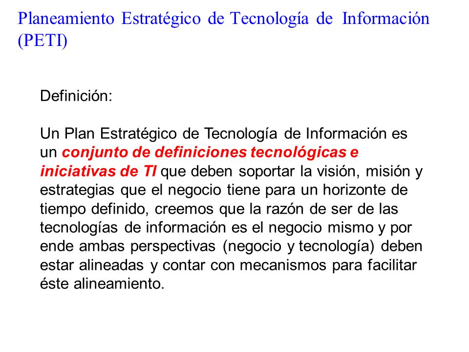 Planeamiento Estratégico de Tecnología de Información (PETI)