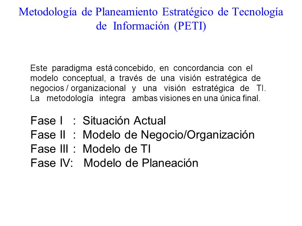 Fase I : Situación Actual Fase II : Modelo de Negocio/Organización