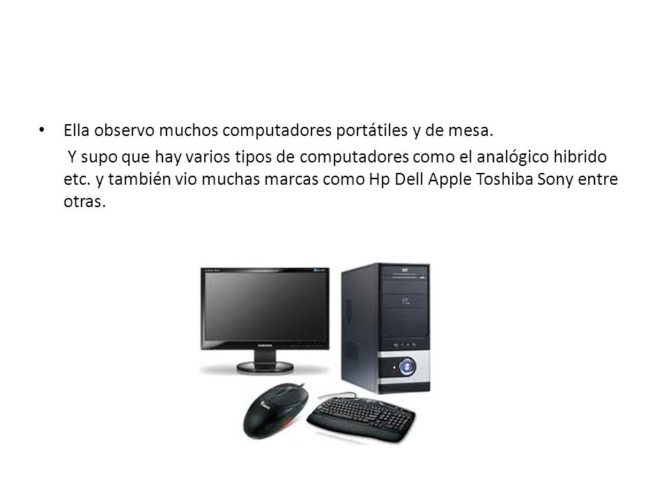 Ella observo muchos computadores portátiles y de mesa.