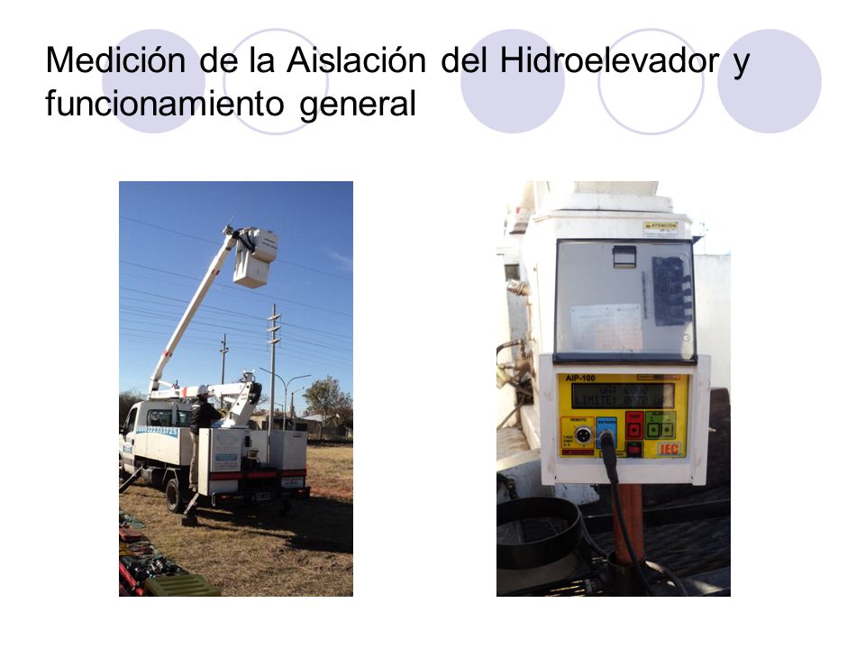 Medición de la Aislación del Hidroelevador y funcionamiento general