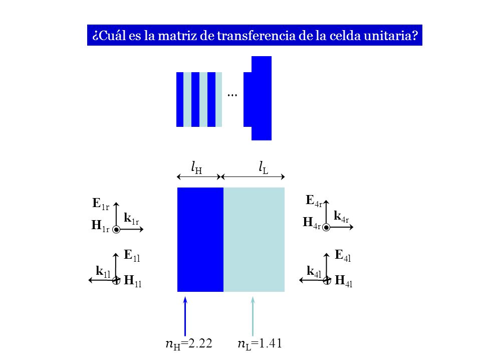 ¿Cuál es la matriz de transferencia de la celda unitaria