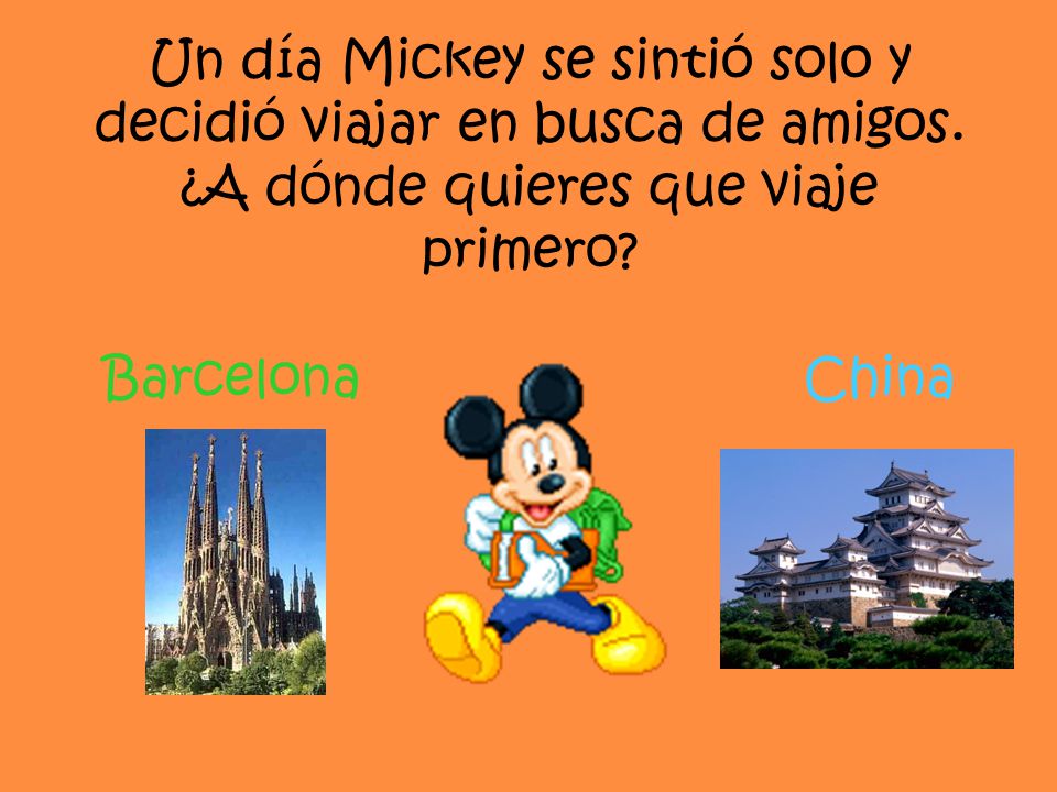 Un día Mickey se sintió solo y decidió viajar en busca de amigos