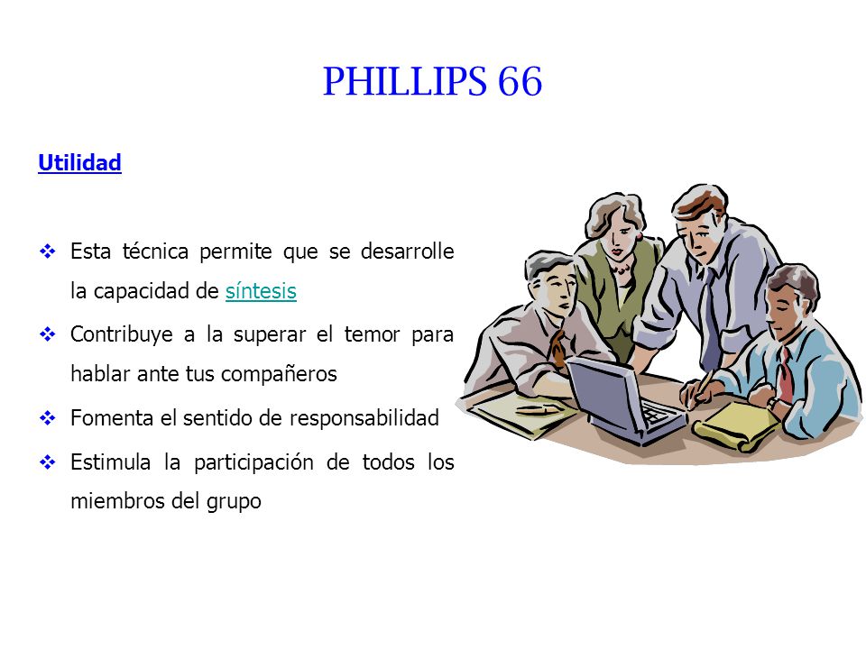 PHILLIPS 66 Utilidad. Esta técnica permite que se desarrolle la capacidad de síntesis.