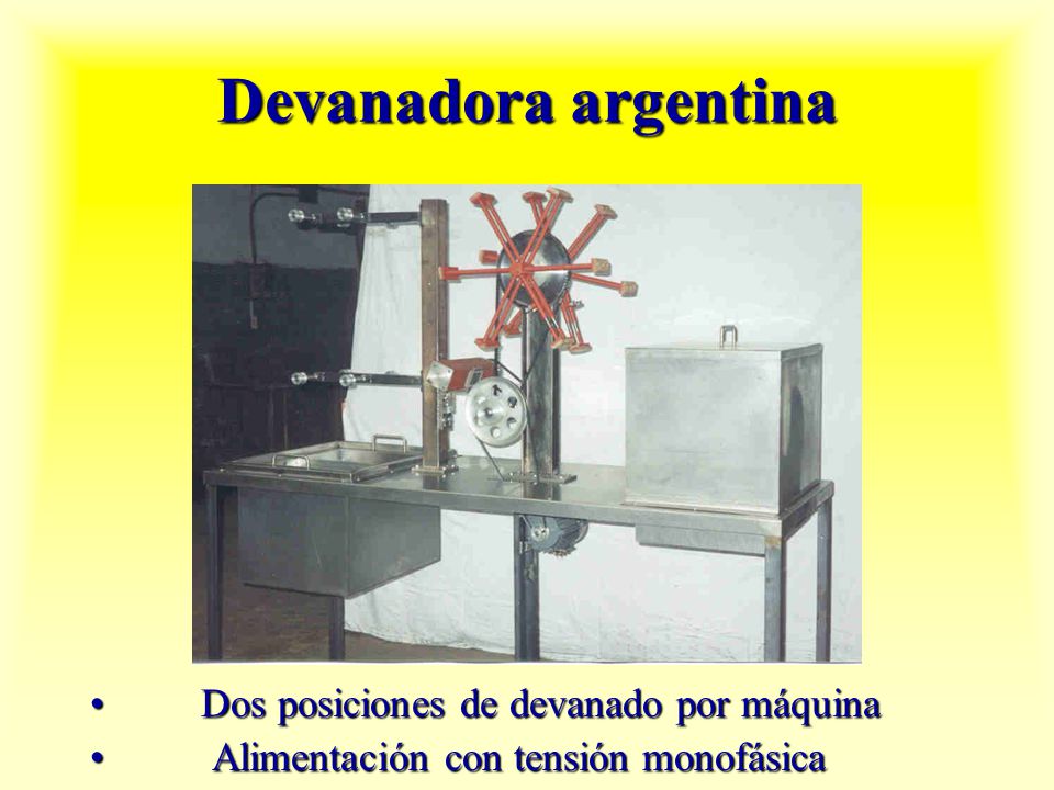 Devanadora argentina Dos posiciones de devanado por máquina