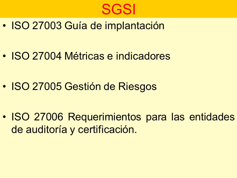 SGSI ISO Guía de implantación ISO Métricas e indicadores