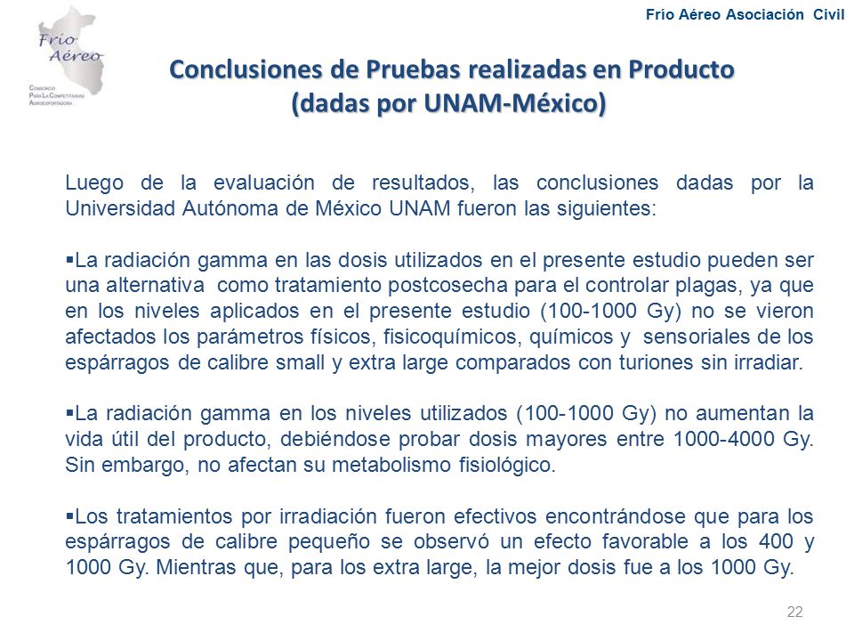 Conclusiones de Pruebas realizadas en Producto (dadas por UNAM-México)
