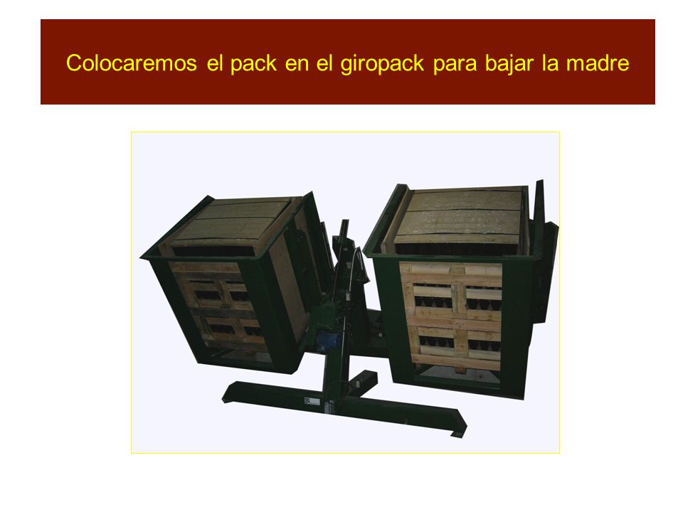 Colocaremos el pack en el giropack para bajar la madre